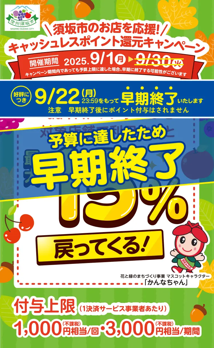須坂市のお店を応援！キャッシュレスポイント還元キャンペーン